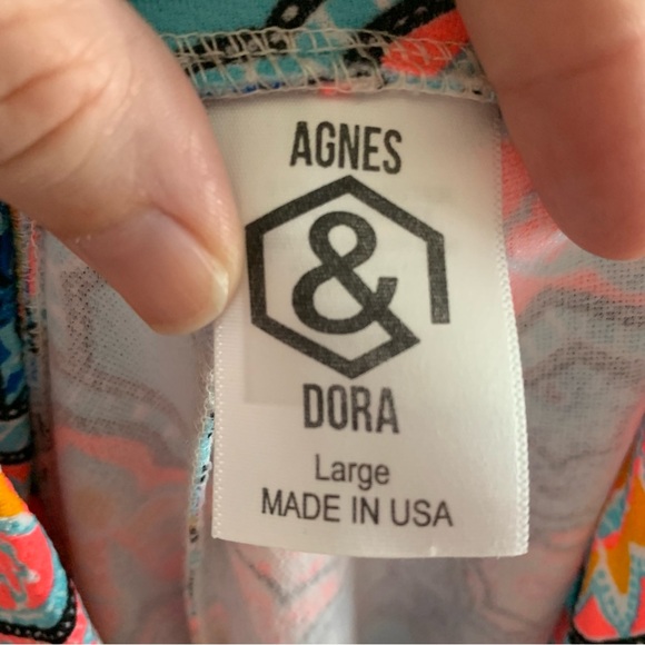 Bright Agnes & Dora A-Line Large Skirt in Turquoise and Pink Boho Design - Picture 4 of 8